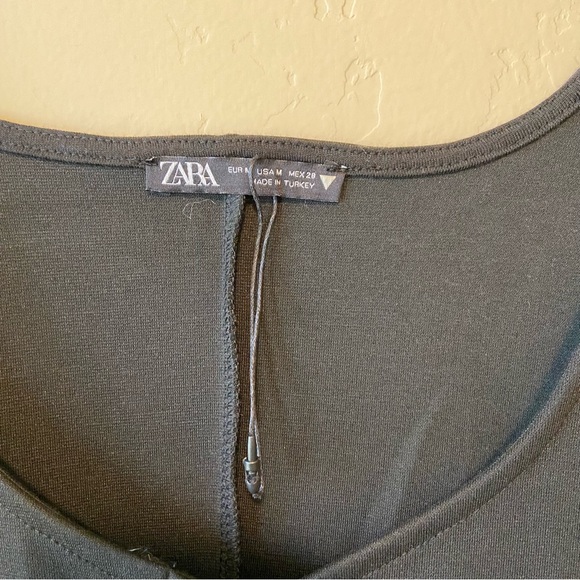 NEW ZARA Rhinestone Button Down Career Mini Dress Black M - Picture 7 of 9